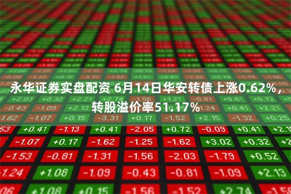 永华证券实盘配资 6月14日华安转债上涨0.62%，转股溢价率51.17%