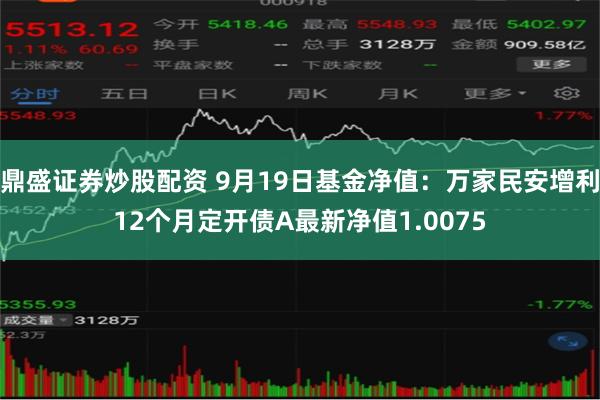 鼎盛证券炒股配资 9月19日基金净值：万家民安增利12个月定开债A最新净值1.0075