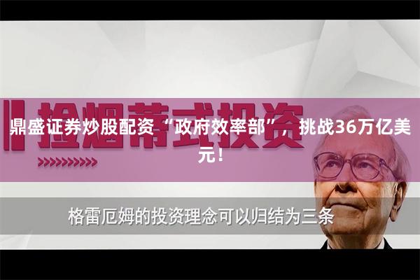 鼎盛证券炒股配资 “政府效率部”，挑战36万亿美元！